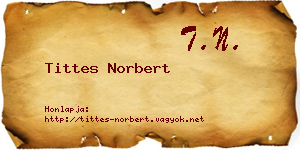 Tittes Norbert névjegykártya